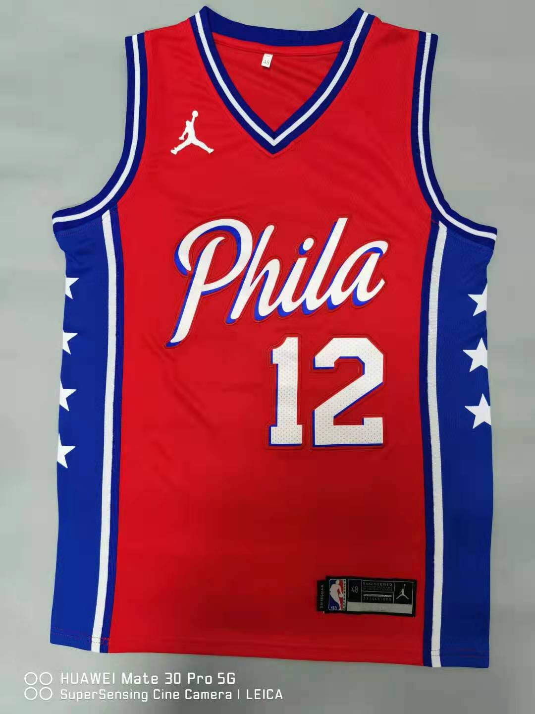Men Philadelphia 76ers #12 Harris Red 2021 Game NBA Jersey